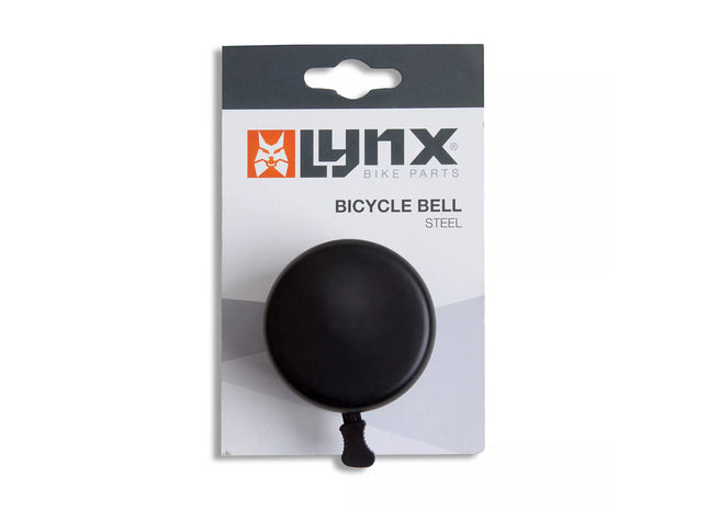 a black bicycle bell on a white background