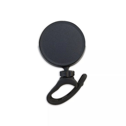 a black clip on a white background