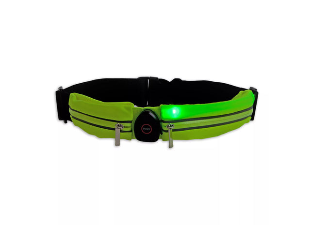 a green belt with a light on it