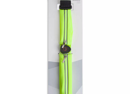 a neon green strap with a black buckle