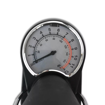 a close up of a pressure gauge on a white background