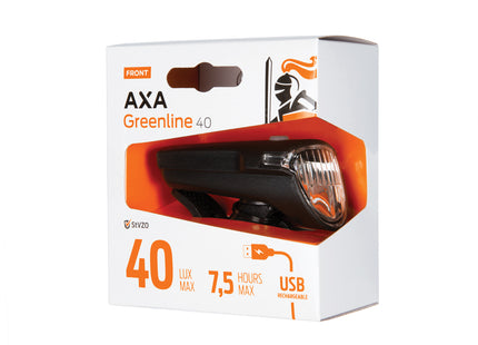 AXA Greenline Forlygte 40lm - USB-Opladelig