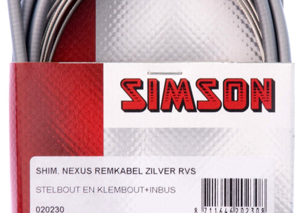 Simson Nexus Remkabelsæt Komplet Rustfrit Stål til Shimano Nexus Rollerbrake - Grå
