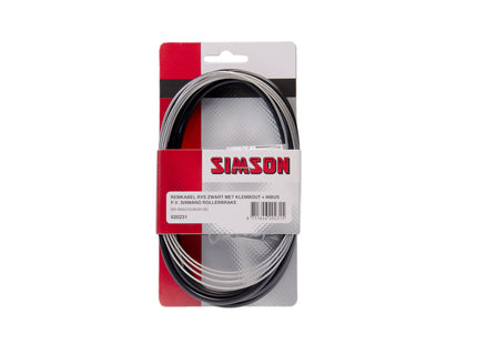 Simson Nexus Remkabelsæt i Rustfrit Stål til Shimano Rollerbrake - Sort