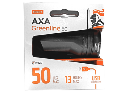 AXA Greenline Forlygte 50lm - USB-Genopladelig