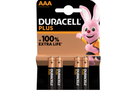 Duracell Plus AAA Batterier - 4 stk