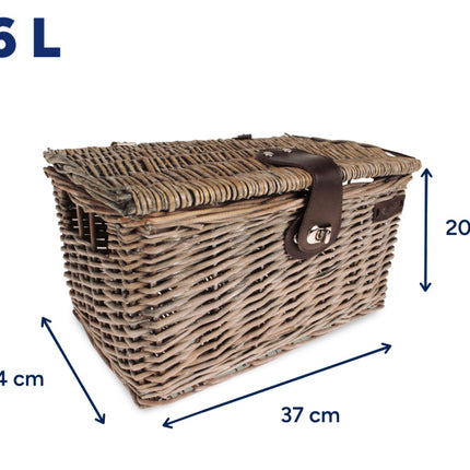 Bicycle Basket with Lid 16 Liters Cane Brown